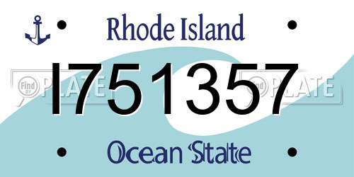 I751357 Rhode Island License Plate
