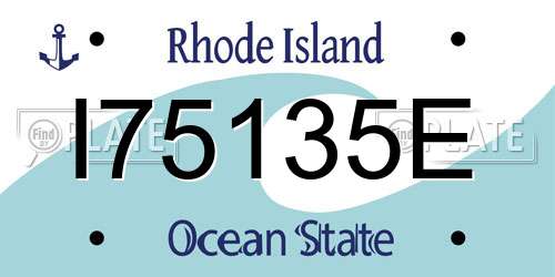 I75135E Rhode Island License Plate