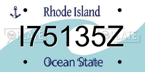 I75135Z Rhode Island License Plate