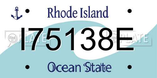I75138E Rhode Island License Plate