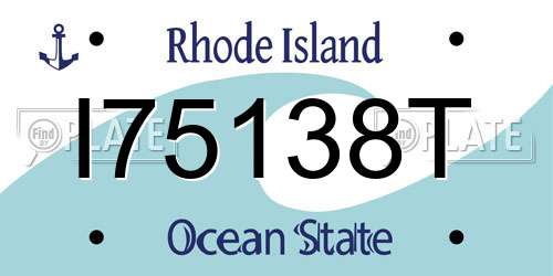 I75138T Rhode Island License Plate