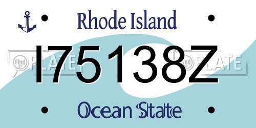 I75138Z Rhode Island License Plate