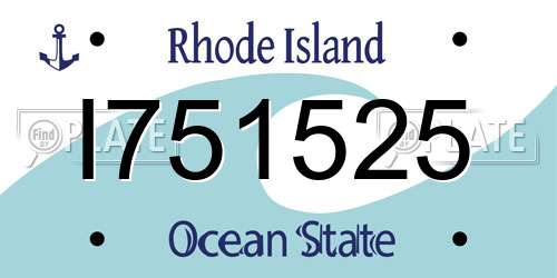 I751525 Rhode Island License Plate