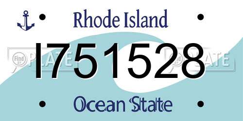 I751528 Rhode Island License Plate