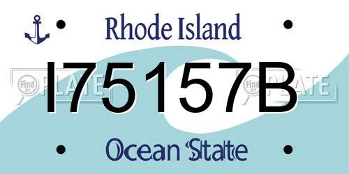 I75157B Rhode Island License Plate