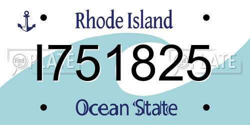 I751825 Rhode Island License Plate