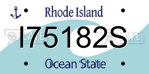 I75182S Rhode Island License Plate