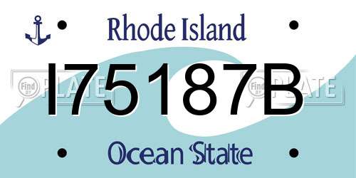 I75187B Rhode Island License Plate