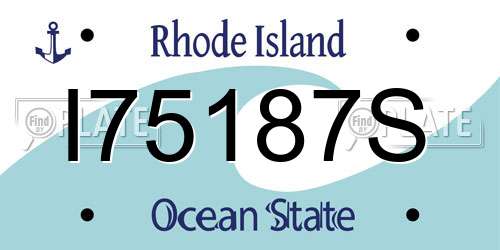 I75187S Rhode Island License Plate