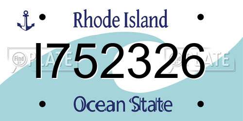 I752326 Rhode Island License Plate