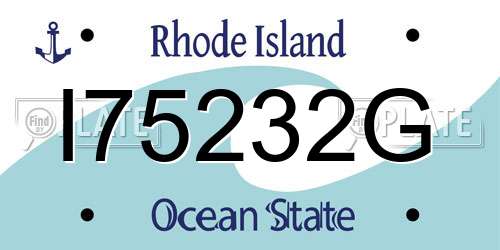 I75232G Rhode Island License Plate