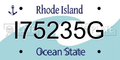 I75235G Rhode Island License Plate