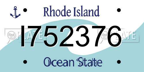 I752376 Rhode Island License Plate