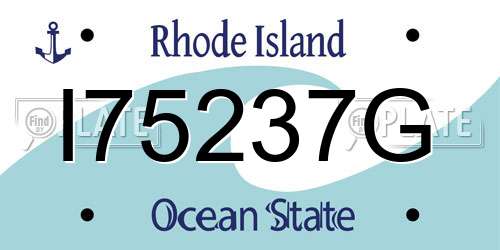 I75237G Rhode Island License Plate