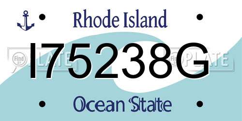 I75238G Rhode Island License Plate