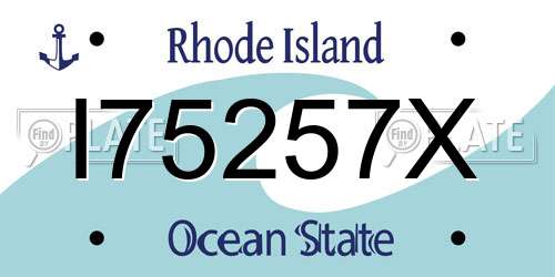 I75257X Rhode Island License Plate
