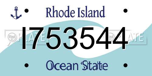 I753544 Rhode Island License Plate