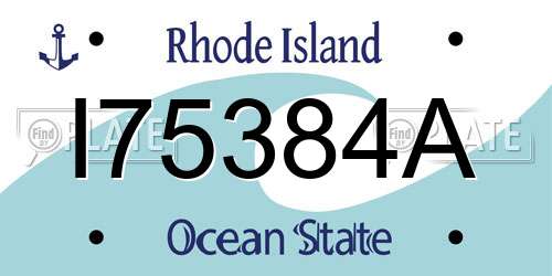 I75384A Rhode Island License Plate