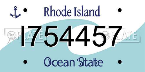 I754457 Rhode Island License Plate