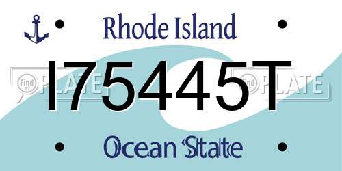 I75445T Rhode Island License Plate