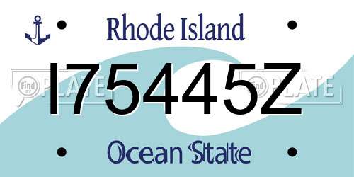 I75445Z Rhode Island License Plate