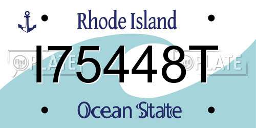 I75448T Rhode Island License Plate