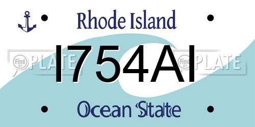 I754AI Rhode Island License Plate