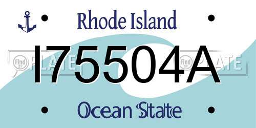 I75504A Rhode Island License Plate