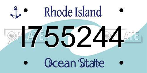 I755244 Rhode Island License Plate