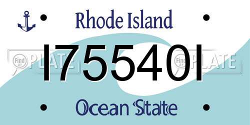 I75540I Rhode Island License Plate