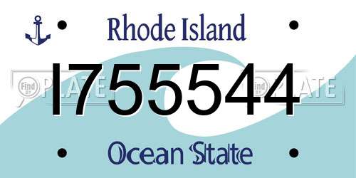I755544 Rhode Island License Plate