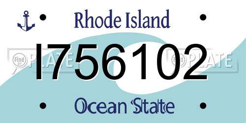 I756102 Rhode Island License Plate