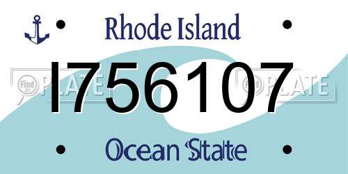 I756107 Rhode Island License Plate
