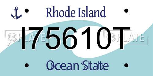 I75610T Rhode Island License Plate