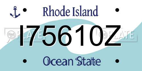 I75610Z Rhode Island License Plate