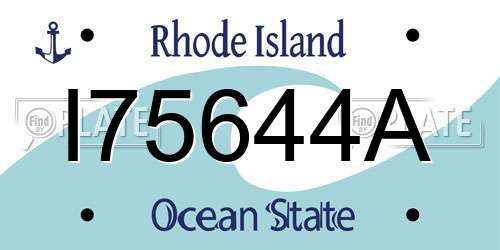 I75644A Rhode Island License Plate