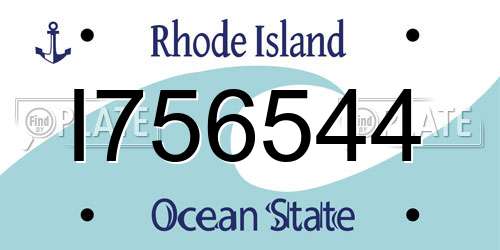 I756544 Rhode Island License Plate