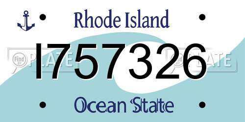 I757326 Rhode Island License Plate
