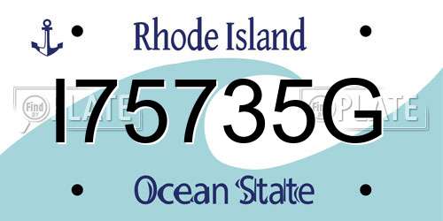 I75735G Rhode Island License Plate
