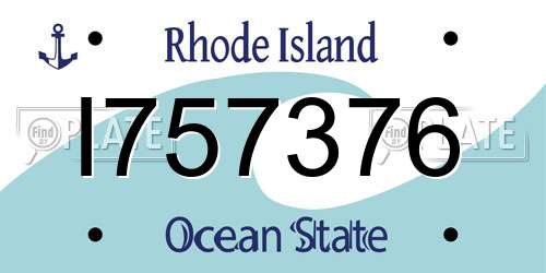 I757376 Rhode Island License Plate