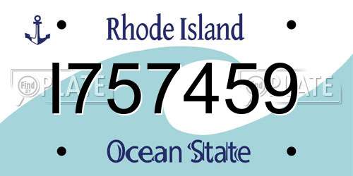 I757459 Rhode Island License Plate