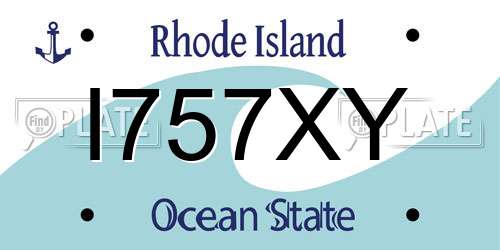 I757XY Rhode Island License Plate