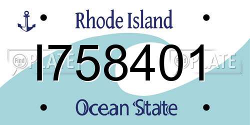 I758401 Rhode Island License Plate