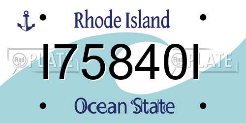 I75840I Rhode Island License Plate