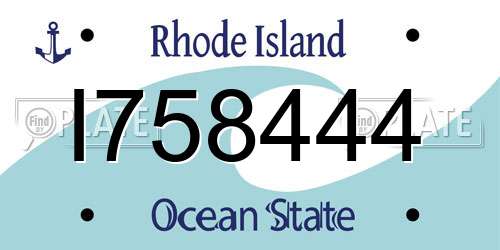 I758444 Rhode Island License Plate