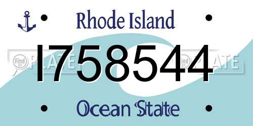 I758544 Rhode Island License Plate