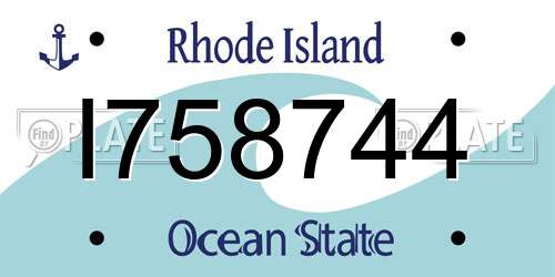 I758744 Rhode Island License Plate
