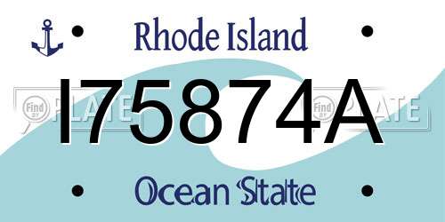 I75874A Rhode Island License Plate