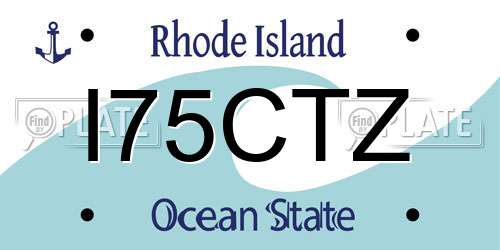 I75CTZ Rhode Island License Plate