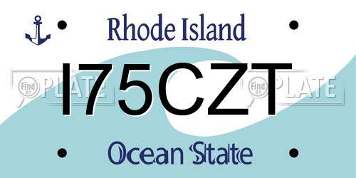 I75CZT Rhode Island License Plate